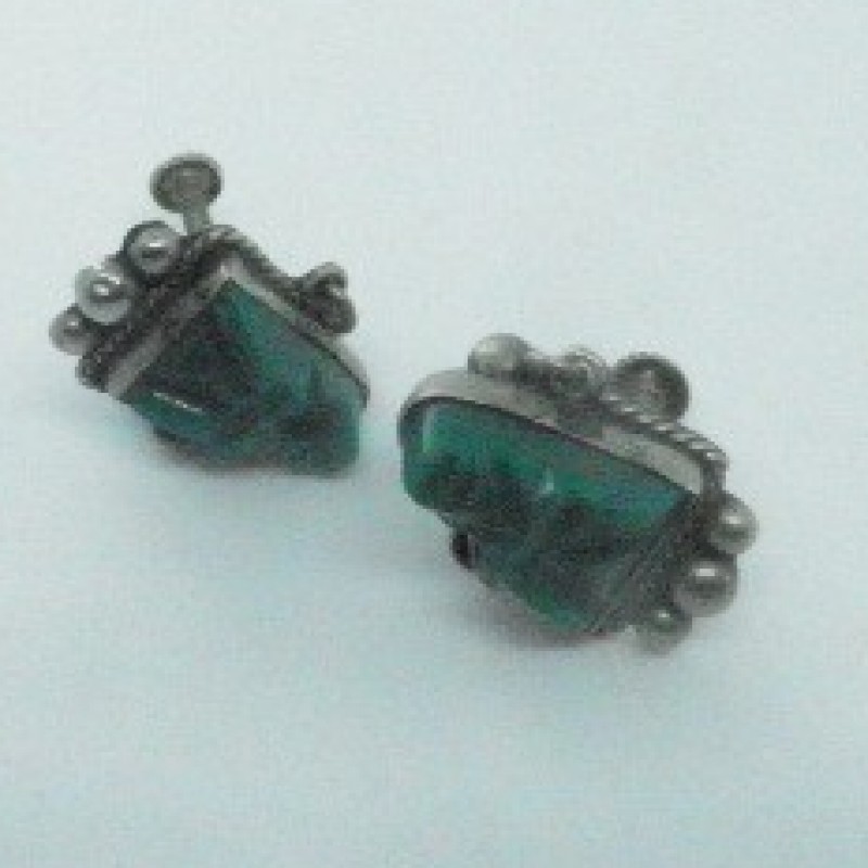 Sterling Mexico Jade earrings