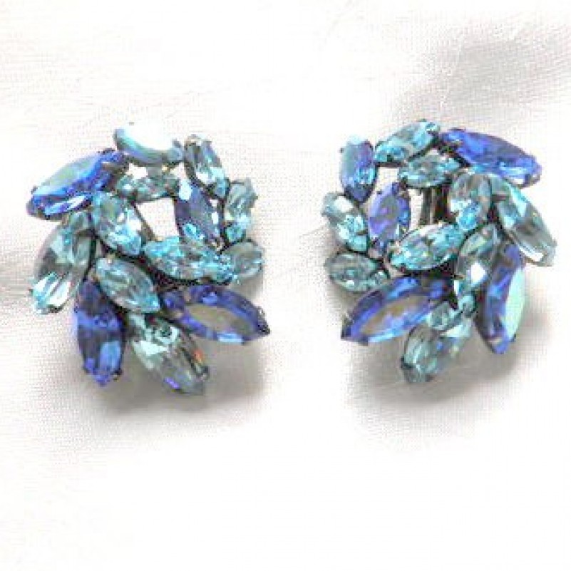Blue Rhinestone earrings